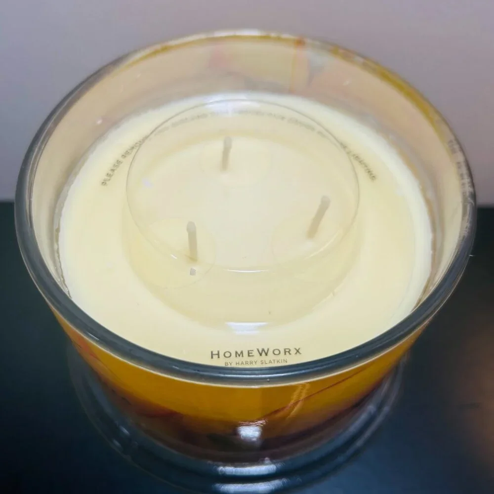 HomeWorx by Slatkin Pineapple Peach Sangria 3-Wick 14oz Candle - Picture 3 of 4